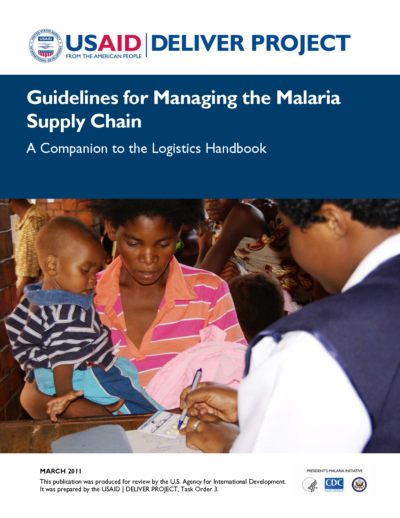 Cover for Guidelines for Managing the Malaria Supply Chain