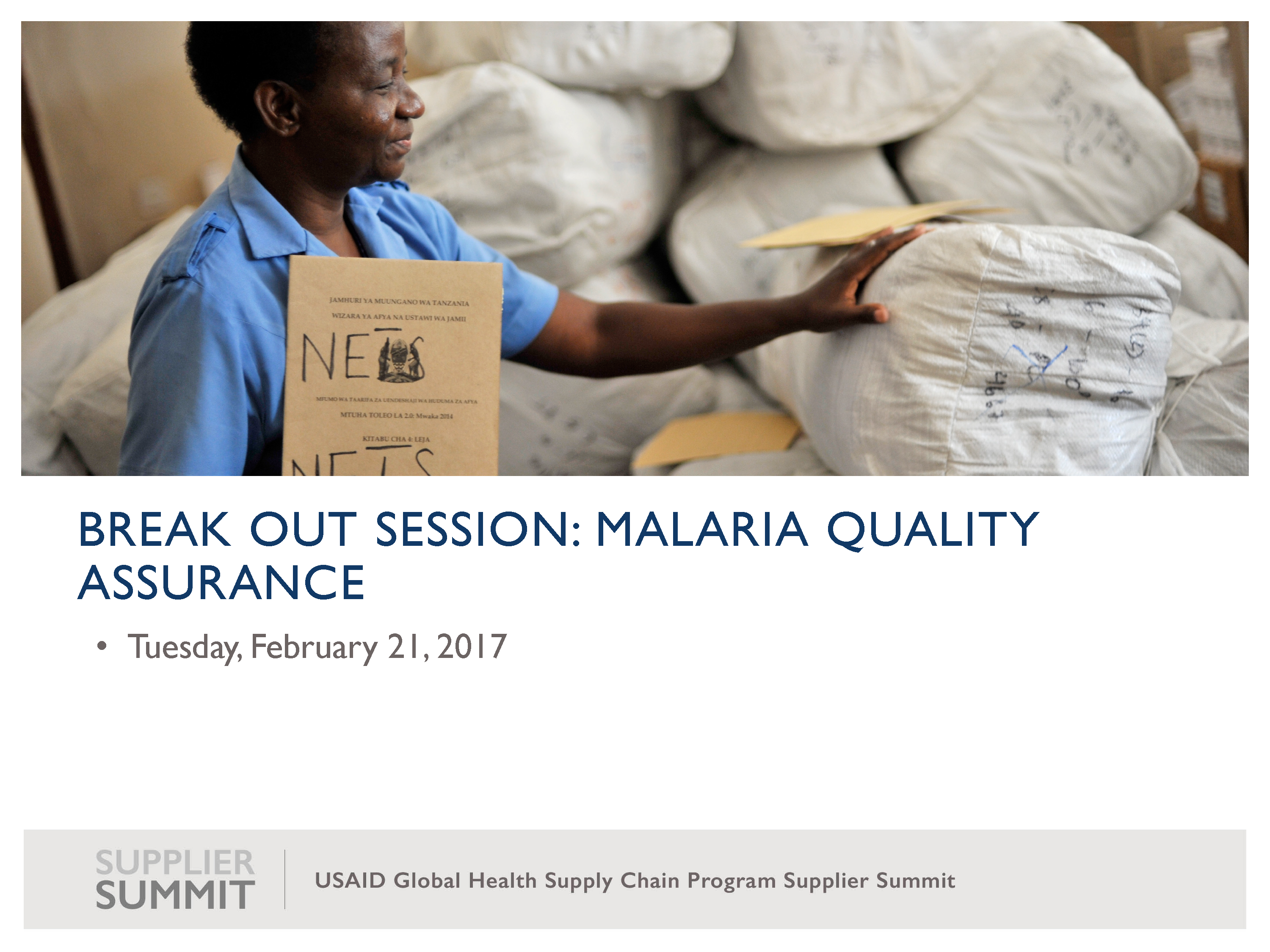 Cover Quality Assurance for Malaria Commodities