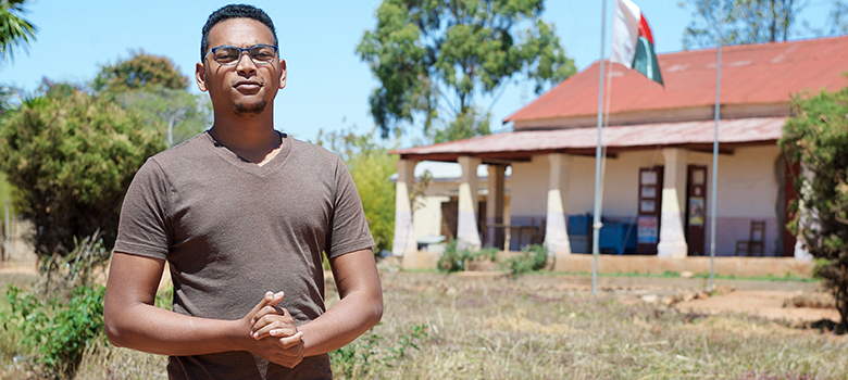 Data Manager Rajaonarivelo Fitiavana Raparijaona is responsible for receiving and analyzing logistics data from health facilities all over Madagascar. Photo credit: Lan Andrian