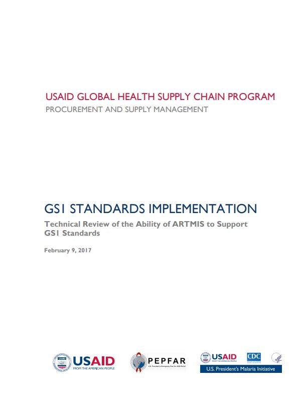 Cover of Technical Review of the Ability of ARTMIS to Support GS1 Standards