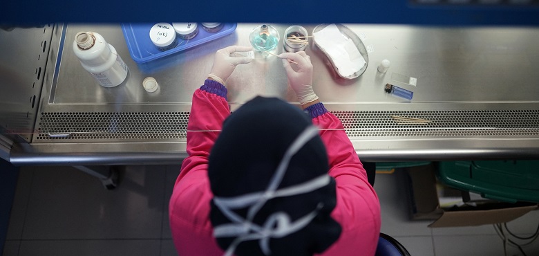 Image of a lab technician doing testing