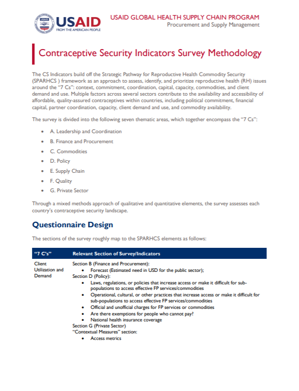 CSI Survey Methodology Cover Image