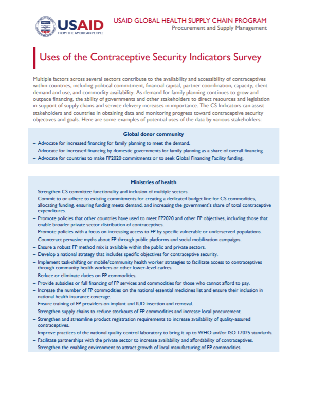 CSI Survey Uses Cover Image