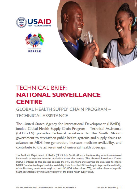 GHSC-TA SA National Surveillance Centre Tech Brief Cover Image