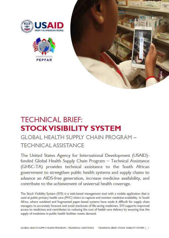 GHSC-TA SA Stock Visibility System Tech Brief Cover Image