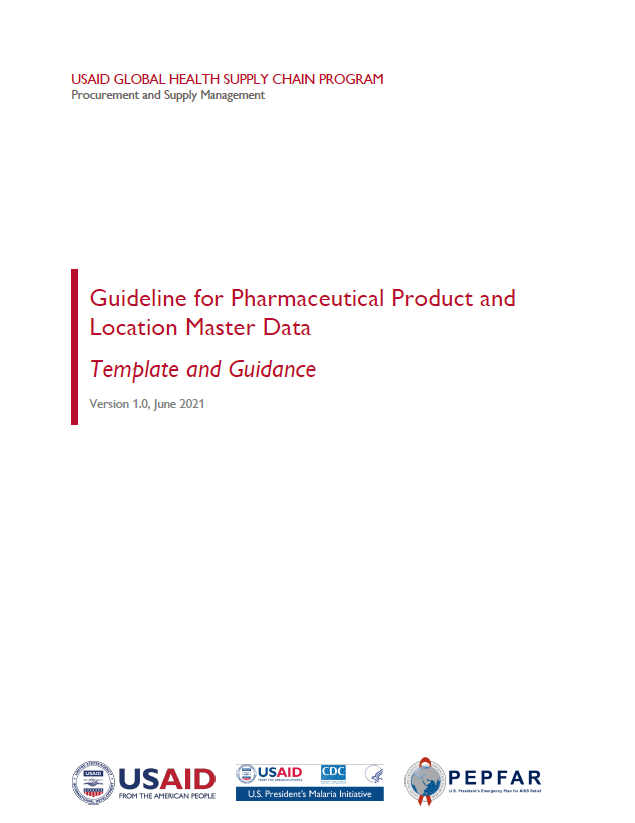 Guideline for Pharmaceutical Product & Location Master Data Template and Guidance Cover Image