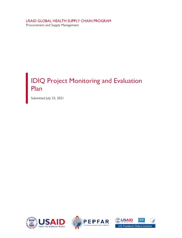 IDIQ Project M&E Plan 2021 Image