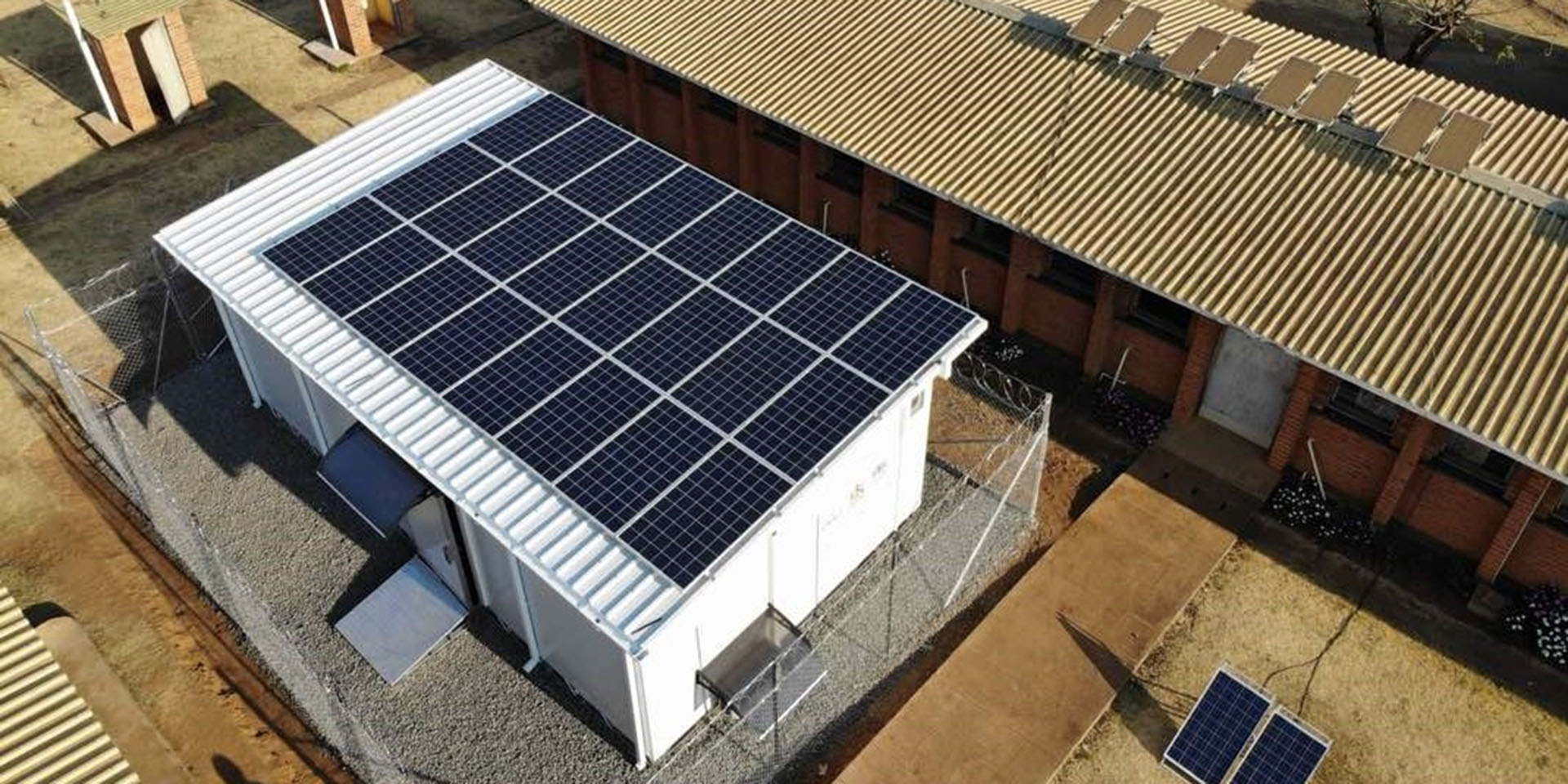 the top of a solar panel in Malawi