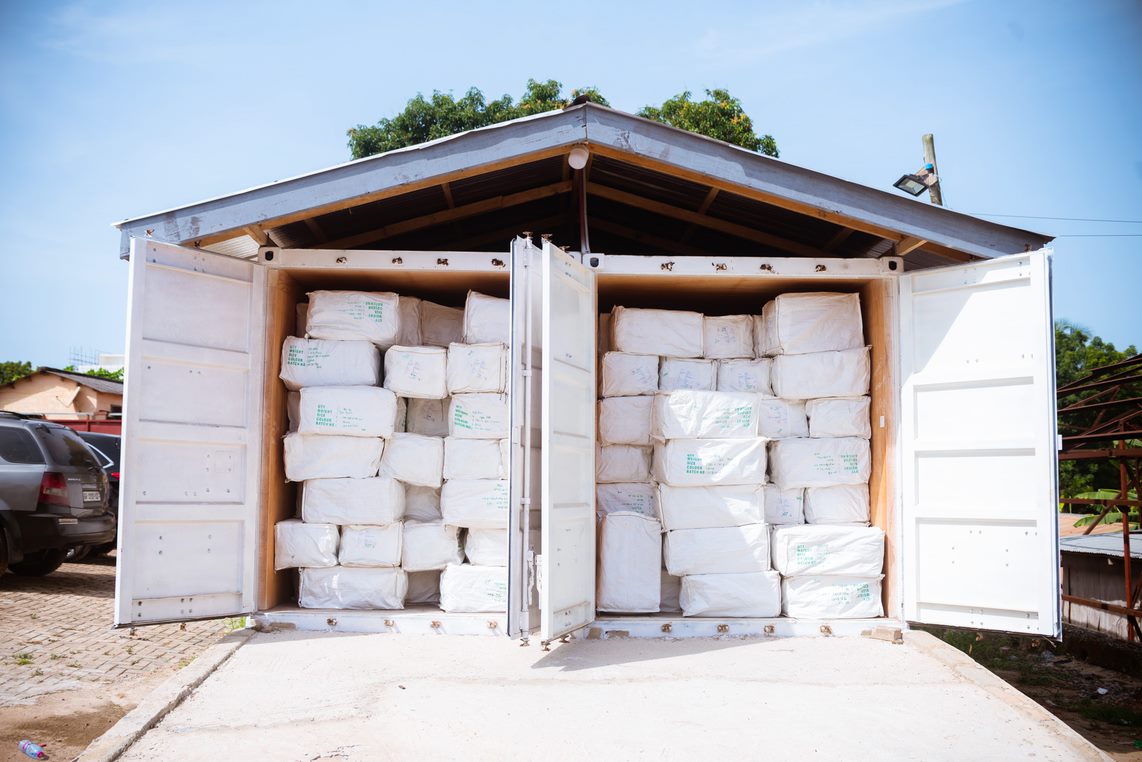 USAID Funded LLIN Storage Container at Western Regional Medical Stores