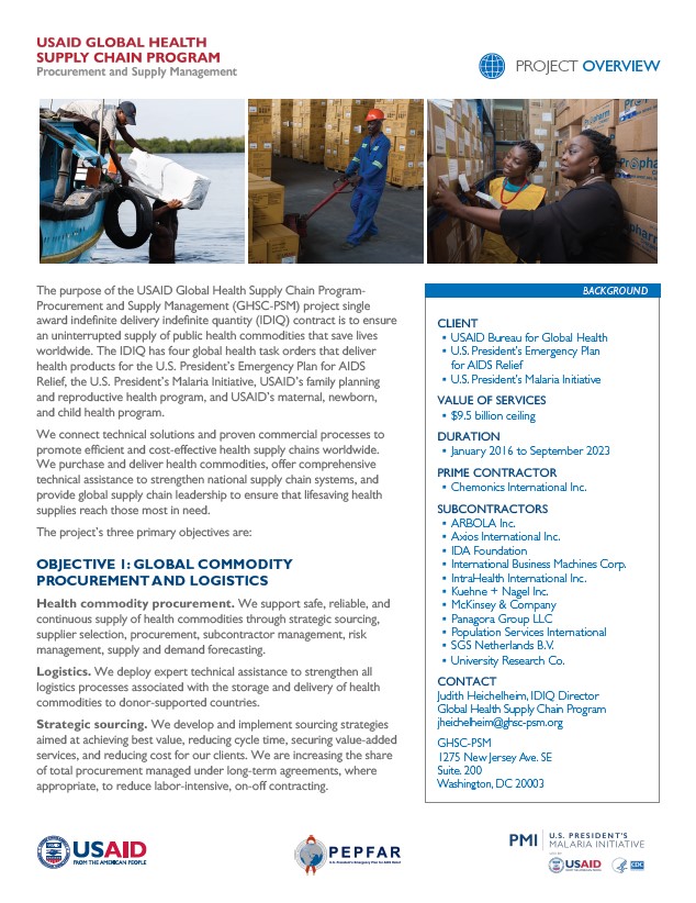 GHSC-PSM Project Overview Cover