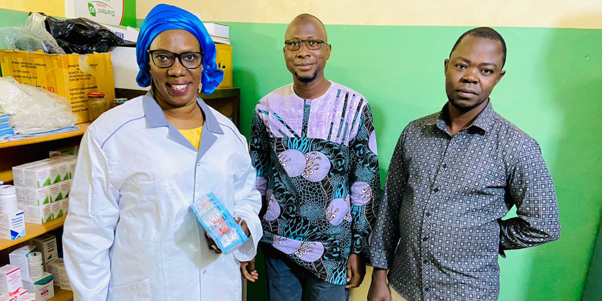 Dr Kemenani (Markala Health District, Segou), Dr. Sissoko (GHSC-PSM), Dr. Sangaré (Markala Health District, Segou) at a TLD transition knowledge sharing session to implement supply chain best practices & improve health outcomes. Photo: GHSC-PSM