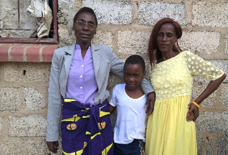 Catherine Nalungwe (left) has been on HIV treatment since 2004. Currently prescribed TLE, she is pictured here with her son, Richard, and her sister, Juliet Nalungwe, who is also living with HIV.