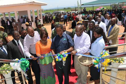 President Lungu (3rd from right) commissions the Mpika Regional Hub